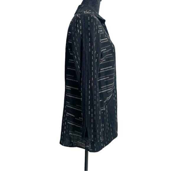 Habitat Size Small  Top Blouse Button Down Boho Art to Wear Lagenlook - Picture 3 of 8